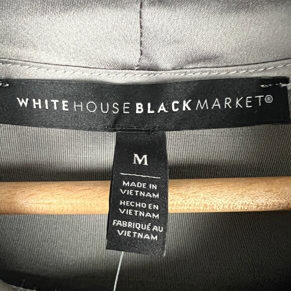 NWT White House‎ Black Market Women’s M Grey Funnel Neck Zip Pullover Chic Cozy - Picture 8 of 12